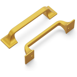 Forge 96 Millimeter Center to Center Brushed Golden Brass Cabinet Pull