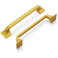 Forge 128 Millimeter Center to Center Brushed Golden Brass Cabinet Pull