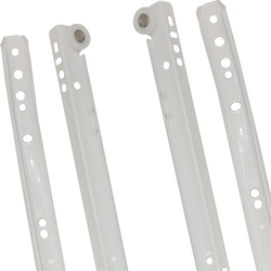 Builders Line White Epoxy Coated Self-Close Euro Drawer Slide, 10 inch, 3/4 Extension, 75 lb Rated, Side Mounted (Pair)