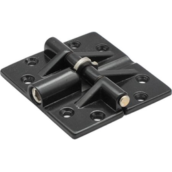 Futaba Surface Mounted Bi-Fold Door Hinge with Built-In Stop, 2-3/4 Inch Length x 2-9/16 Inch Width, Black