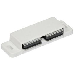 20% OFF Futaba Square Double Door Magnetic Catch with Screws and Strike Plates, 2-7/8 Inch Width x 13/16 Inch Depth x 1/2 Inch Height, White