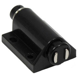 Futaba Push to Open Single Door Magnetic Touch Latch, 1-1/8 Inch Width x 1-13/16 Depth, Throw Distance 7/16 Inch, Black