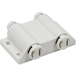 Push to Open 2-Door Magnetic Door Touch Latch, 2-1/4 Inch Width x 1-13/16 Depth, Throw Distance 7/16 Inch, White