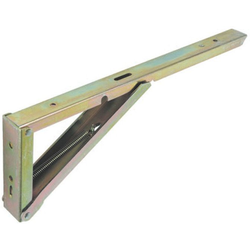 10 Inch Folding Shelf Bracket, Yellow Zinc