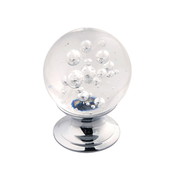 26% OFF Gemstone Knob 1-1/4 inch Diameter Clear Bubble Glass and Chrome
