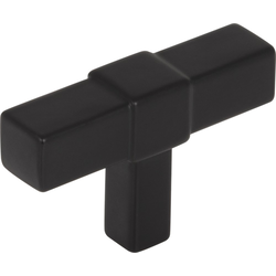 2 Inch Length Zane T-Shaped Cabinet Knob, Matte Black