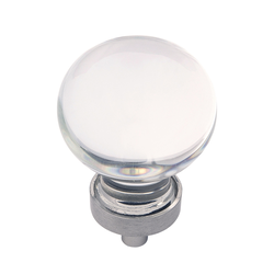 26% OFF Gemstone Knob 1-3/8 inch Diameter Clear Glass and Satin Nickel