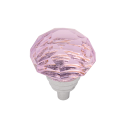 26% OFF Gemstone Knob 1-1/4 inch Diameter Pink Glass and Chrome