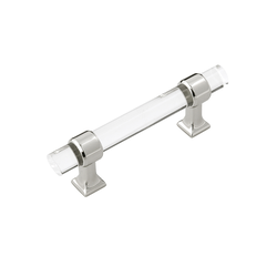Crystal Palace Pull 3 inch Center to Center Crysacrylic with Polished Nickel
