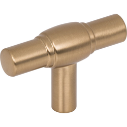 2 Inch Length Hayworth T-Shaped Cabinet Knob, Satin Bronze