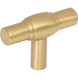 2 Inch Length Hayworth T-Shaped Cabinet Knob, Brushed Gold