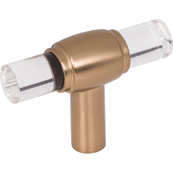 2 Inch Length Carmen T-Shaped Cabinet Knob, Satin Bronze