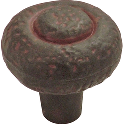 Refined Rustic 1-1/4 Inch Diameter Cabinet Knob, Rustic Iron (25 Pack)