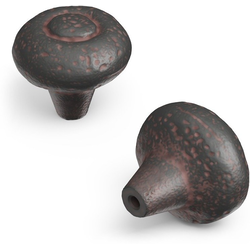 Refined Rustic 1-1/2 Inch Diameter Cabinet Knob, Rustic Iron (10 Pack)