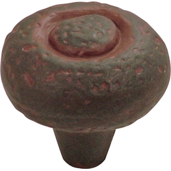 Refined Rustic 1-1/2 Inch Diameter Cabinet Knob, Rustic Iron (25 Pack)