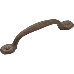 Refined Rustic 3-3/4 Inch (96mm) Center to Center Cabinet Pull, Rustic Iron (25 Pack)