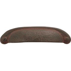 Refined Rustic 3 Inch and 3-3/4 Inch (96mm) Center to Center Cabinet Pull, Rustic Iron (25 Pack)