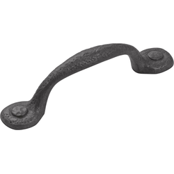 Refined Rustic 3 Inch Center to Center Cabinet Pull, Black Iron (25 Pack)