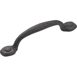 Refined Rustic 3-3/4 Inch (96mm) Center to Center Cabinet Pull, Black Iron (25 Pack)