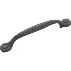 Refined Rustic 5-1/16 Inch (128mm) Center to Center Cabinet Pull, Black Iron (25 Pack)
