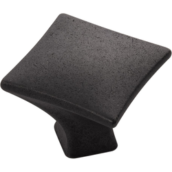 Twist 1-1/4 Inch Diameter Cabinet Knob, Black Iron (10 Pack)