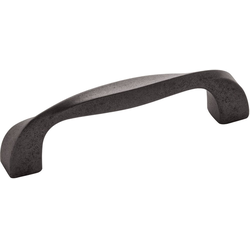 Twist 3-3/4 Inch (96mm) Center to Center Cabinet Pull, Black Iron (10 Pack)