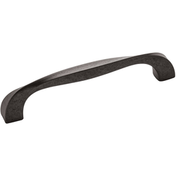 Twist 5-1/16 Inch (128mm) Center to Center Cabinet Pull, Black Iron (10 Pack)