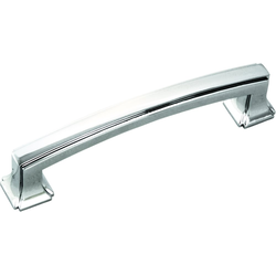 Bridges 3-3/4 Inch (96mm) Center to Center Cabinet Pull, Chrome (10 Pack)