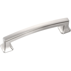 Bridges 3-3/4 Inch (96mm) Center to Center Cabinet Pull, Satin Nickel (10 Pack)