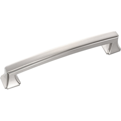 Bridges 5-1/16 Inch (128mm) Center to Center Cabinet Pull, Satin Nickel (10 Pack)