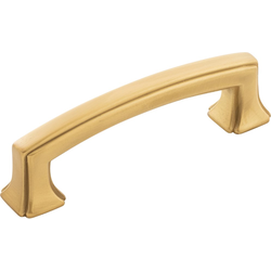 Bridges 3 Inch Center to Center Cabinet Pull, Brushed Golden Brass