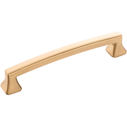 Bridges 5-1/16 Inch (128mm) Center to Center Cabinet Pull, Brushed Golden Brass