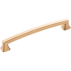 Bridges 6-5/16 Inch (160mm) Center to Center Cabinet Pull, Brushed Golden Brass