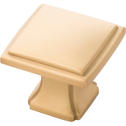 Bridges 1-1/4 Inch Diameter Cabinet Knob, Brushed Golden Brass