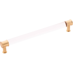 Midway 8-13/16 Inch (224mm) Center to Center Cabinet Pull, Crysacrylic with Brushed Golden Brass