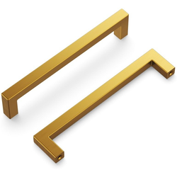 Skylight 5-1/16 Inch (128mm) Center to Center Cabinet Pull, Brushed Golden Brass