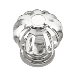 Crystal Palace 1-1/8 Inch Diameter Crystal Acrylic/Bright Nickel Cabinet Knob