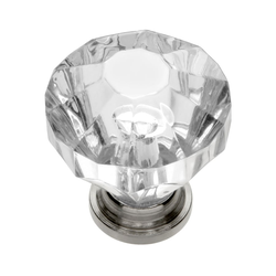 Crystal Palace 1-1/4 Inch Diameter Crystal Acrylic/Bright Nickel Cabinet Knob
