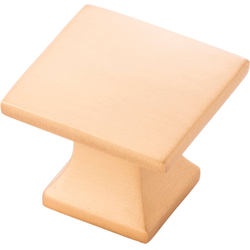 Studio 1-1/4 Inch Square (Flat) Cabinet Knob, Brushed Golden Brass