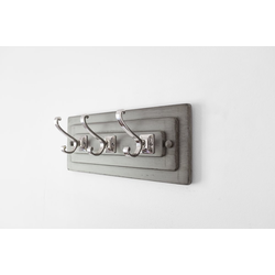 Catania 12 Inch Long Coat Rack/Hook Rail, Grey