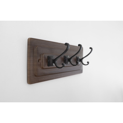Catania 12 Inch Long Coat Rack/Hook Rail, Medium Wood Grain