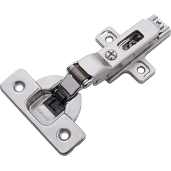 Half Overlay Soft Close Frameless Cabinet Hinge, Pair, Satin Nickel