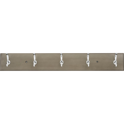 Luna 28 Inch Long Coat Rack/Hook Rail, Glazed Grey with Chrome
