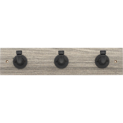 Pipeline 18 Inch Long Coat Rack/Hook Rail, Light Rustic Wood Grain with Bronze