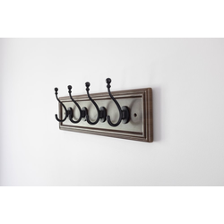 Cottage 20 Inch Long Coat Rack/Hook Rail, Wood Grain