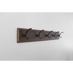 Luna 28 Inch Long Coat Rack/Hook Rail, Wood Grain (6 Pack)