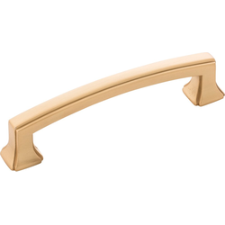 Bridges 3-3/4 Inch (96mm) Center to Center Cabinet Pull, Brushed Golden Brass (10 Pack)