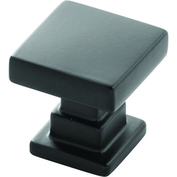 Brighton 1 Inch Square Cabinet Knob, Black
