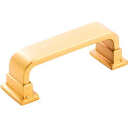 Brighton 3 Inch Center to Center Cabinet Pull, Brushed Golden Brass