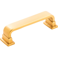 Brighton 3-3/4 Inch (96mm) Center to Center Cabinet Pull, Brushed Golden Brass